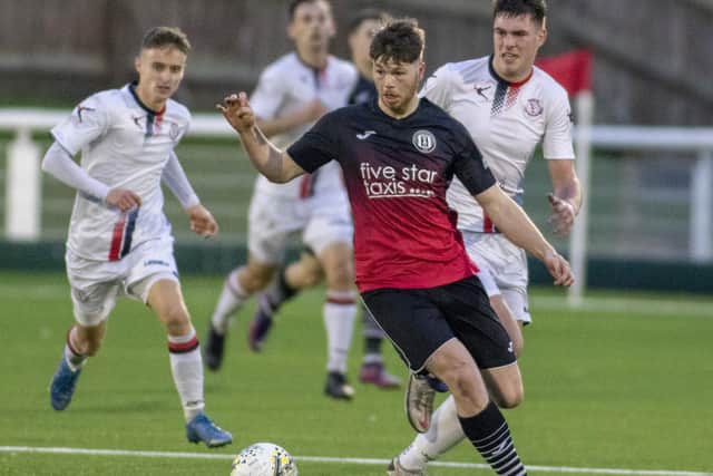 Ciaren Chalmers on the ball for Gala Fairydean Rovers against Civil Service Strollers at the weekend (Pic: Thomas Brown)