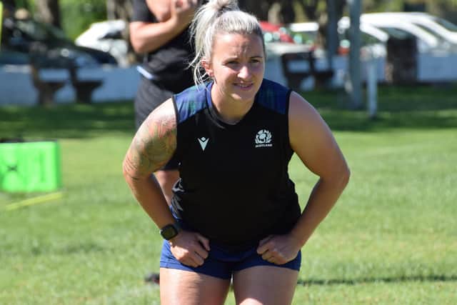 Chloe Rollie at a Scotland training session in South Africa this week (Pic: Scottish Rugby)