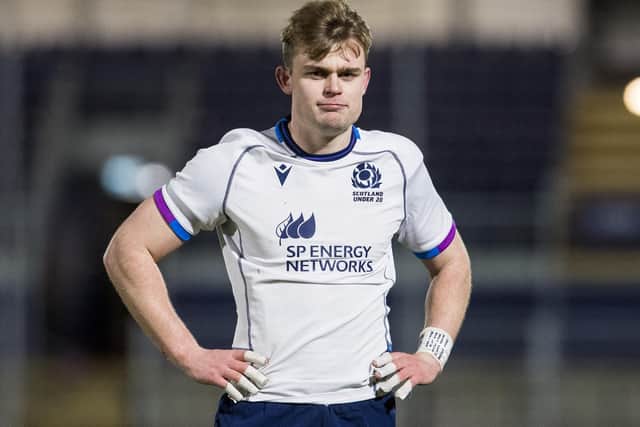 Christian Townsend playing for Scotland under-20s versus France in Edinburgh in February (Photo by Ross Parker/SNS Group/SRU)
