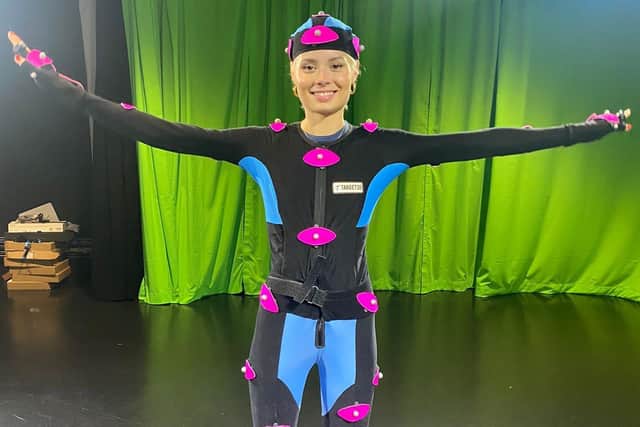 Nina Nesbitt in her motion capture suit for the Metaverse Festival
