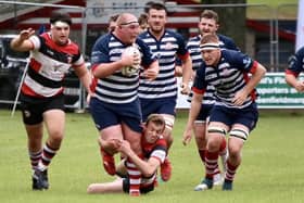 Peebles beating Stirling County 28-15 at home on Saturday (Pic: Peebles RFC)
