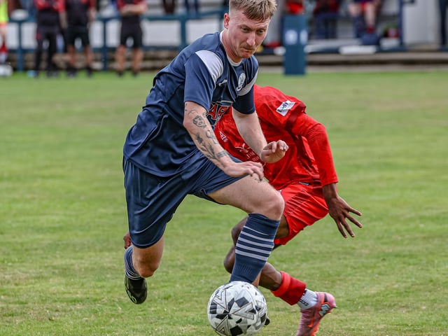 Harry McGill in action for Vale of Leithen during their 3-2 defeat hosting Hawick Royal Albert on Saturday (Photo: Hilary Isaac)