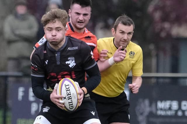 Keiran Clark in possession for Southern Knights versus Edinburgh A (Pic: Rob Gray)