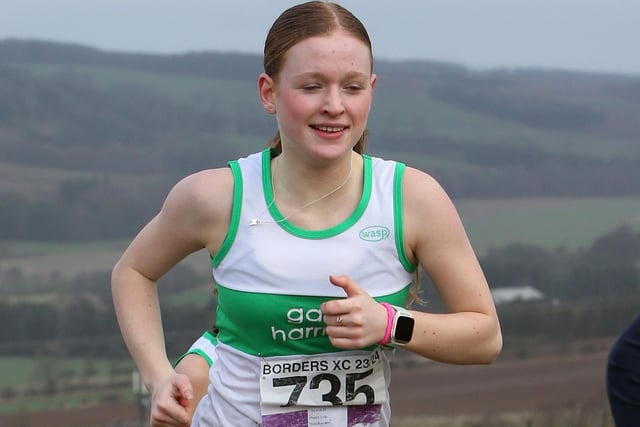 Poppy Lunn finished 31st in 15:10 at Sunday's Borders Cross-Country Series junior race at Denholm