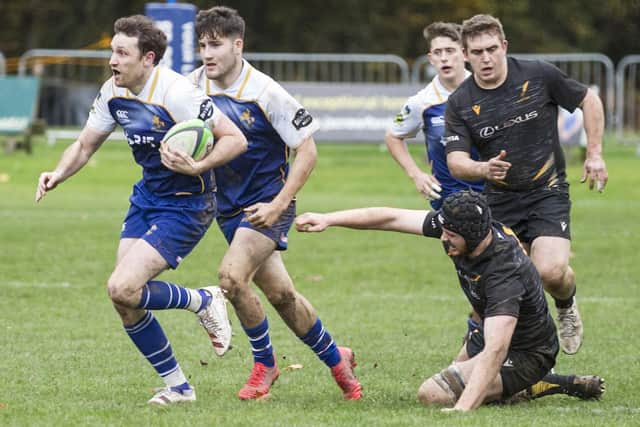 Robbie Shirra-Gibb on the charge for Jed-Forest versus Currie Chieftains on Saturday (Pic: Bill McBurnie)