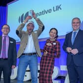 L- R: Malcolm King (Creative UK), Kristien Wendt & Lucy Kamall, Tom Arthur MSP. Photo: Sandy Young.