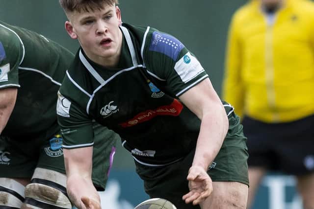 Hector Patterson playing for Hawick against Currie Chieftains at the Greens' Mansfield Park home ground last March (Photo by Mark Scates/SNS Group/SRU)
