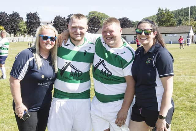 Eilidh Dickson, Stephen and Andrew Dickson and Anna Stewart at Saturday's memorial match