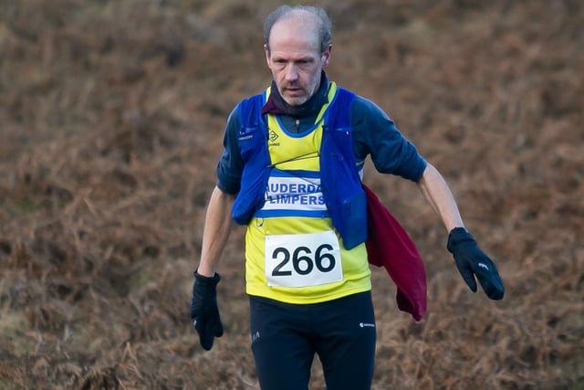Edmund Rooney taking part in 2024's Feel the Burns hill race at Selkirk on Sunday
