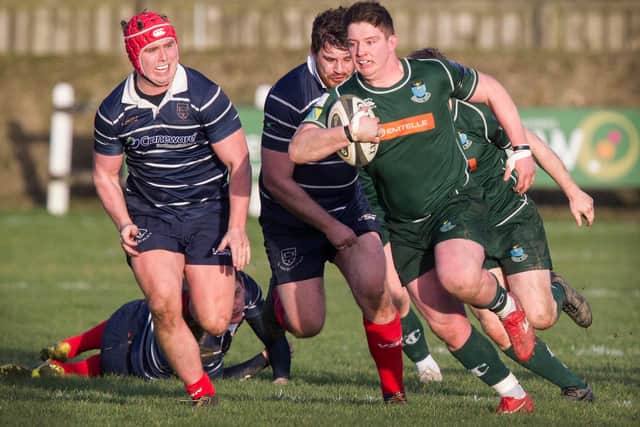 Ross Graham on the charge for Hawick against Musselburgh (Photo: Bill McBurnie)