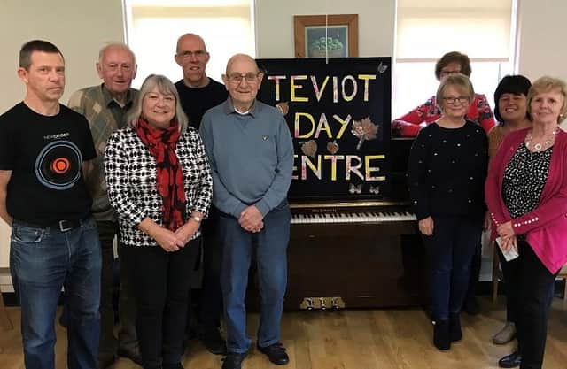 Sean Elliot, fourth from the left, with members of Teviot Day Service Support Group.