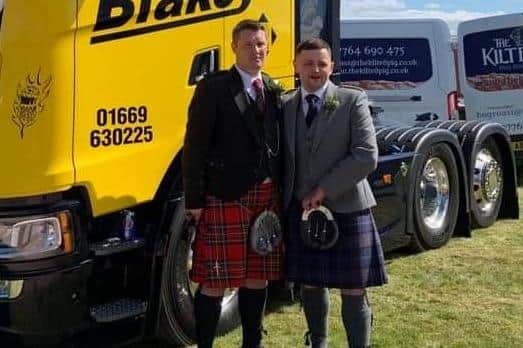 Mark Stewart (left) and Stewart Ramsay are pictured on Mark's wedding day (Submitted pic)