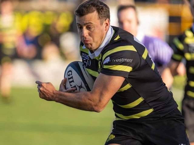 Donald Crawford on the ball for Melrose as they beat Hawick 33-12 at home at the Greenyards on Saturday (Photo: Andy McLean)