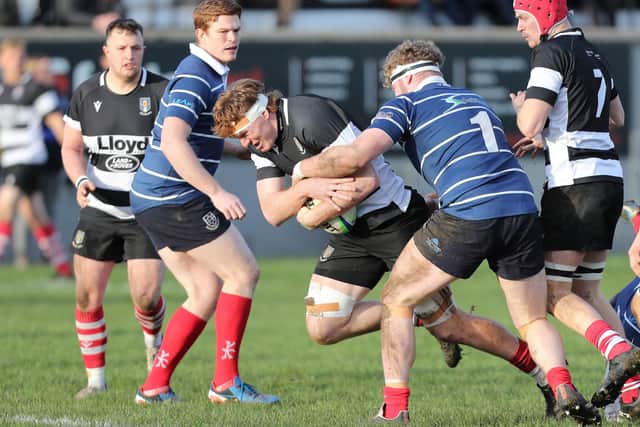 Keith Melbourne on the ball for Kelso as they beat Musselburgh 45-12 at home at Poynder Park in rugby's Scottish Premiership on Saturday (Photo: Brian Sutherland)