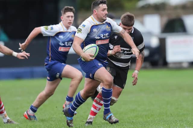 Dom Buckley on the ball for Jed-Forest during their 30-21 loss to Kelso at Poynder Park on Saturday (Photo: Brian Sutherland)