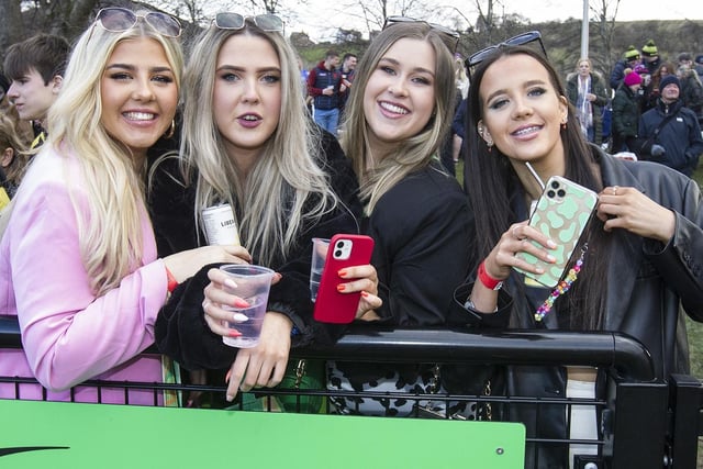 Anna Thorpe, Lois Paterson, Lisa McCallum and Laura Frizzell enjoying 2022's Melrose Sevens