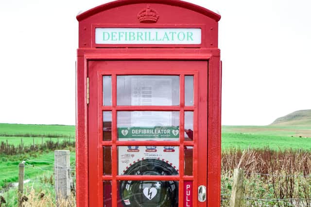 This phone box in Westray now houses a defibrillator.