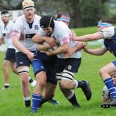 Replacement Callum Turnbull on the attack for Selkirk during their 65-35 win at home to Jed-Forest at Philiphaugh on Saturday (Photo: Grant Kinghorn)