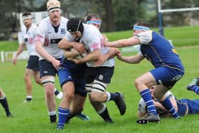 Replacement Callum Turnbull on the attack for Selkirk during their 65-35 win at home to Jed-Forest at Philiphaugh on Saturday (Photo: Grant Kinghorn)