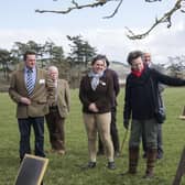 The Princess Royal unveils a plaque at Cowbog Farm. Photo: Alan Richardson.