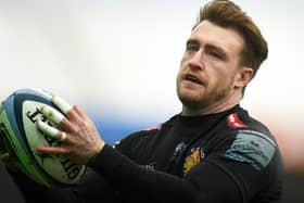 Stuart Hogg during Exeter Chiefs' 13-12 defeat by Northampton Saints on Saturday, February 20. (Photo by Harry Trump/Getty Images)