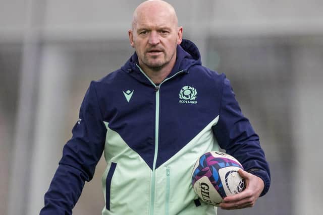 Head coach Gregor Townsend during a Scotland training session at the Oriam in Edinburgh on Monday (Photo by Craig Williamson/SNS Group/SRU)
