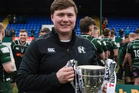 Hawick head coach Matty Douglas is now setting his sights on rugby's Scottish cup after winning 2023's Tennent's Premiership title against Currie Chieftains at Mansfield Parkon Saturday (Photo by Mark Scates/SNS Group/SRU)