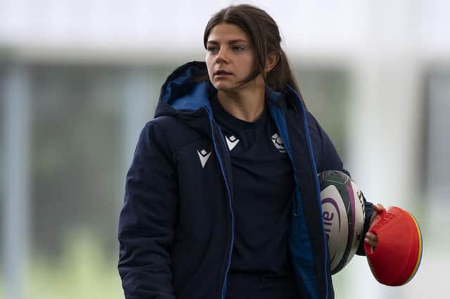Hawick's Lisa Thomson during a Scotland Women's open training session at the Oriam in Edinburgh last month (Photo by Paul Devlin/SNS Group/SRU)