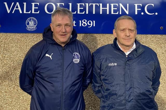 Ian Flynn, left, has been appointed as manager of Vale of Leithen, with John McCraw joining as his assistant (Pic: Vale of Leithen)