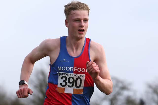 Moorfoot Runners junior Thomas Hilton finished first at Denholm's Borders Cross-Country Series meeting on Sunday in 22:19