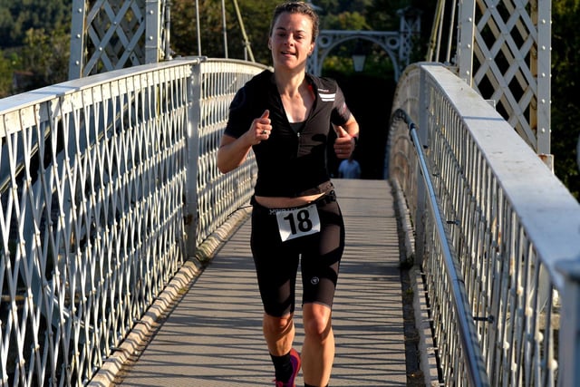 Hayley McEwan clocked 1:17:13 at a duathlon held in Peebles by Live Borders, placing 17th as first female veteran