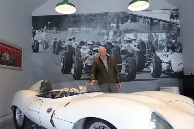 Ian Deans looks at the new car on display at the Jim Clark Motorsport Museum. As an 18 year-old, Ian worked on the car as a mechanic.