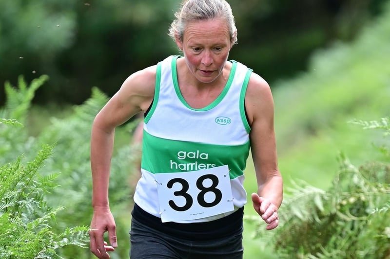 Gala Harriers' Kate Jenkins was first female veteran back at 2023's Lee Pen hill race, and 21st overall, in 34:26