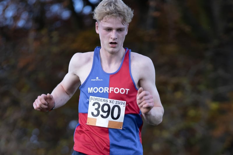 Moorfoot Runners' Thomas Hilton finished fourth in Sunday's senior Borders Cross-Country Series race at Lauder in 27:57