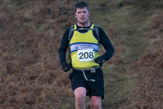 James McDougal taking part in 2024's Feel the Burns hill race at Selkirk on Sunday
