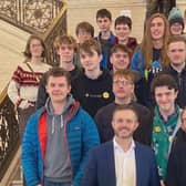 Peebles High School pupils on their trip to the Northern Ireland Assembly.