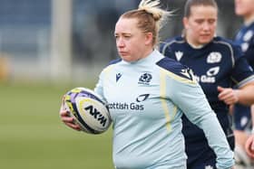 Lana Skeldon during a Scotland training session at Edinburgh’s Hive Stadium last Friday ahead of their 66-14 loss to New Zealand there the day after (Photo: Zak Mauger/Getty Images)