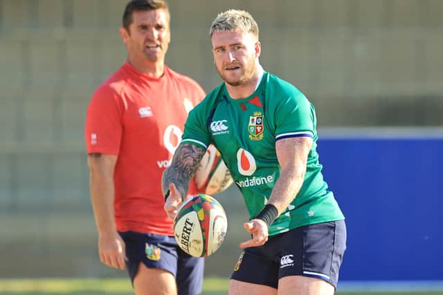 Stuart Hogg during a British and Irish Lions training session on Monday, July 5, in Johannesburg (Photo by David Rogers/pool/AFP via Getty Images)
