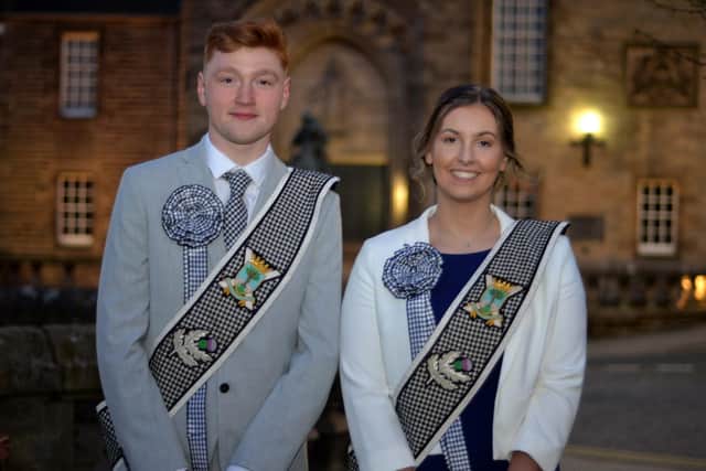 Braw Lad and Lass for 2023, Cory Paterson and Emma Spence. Photo: Alwyn Johnston.