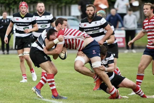 Kelso beating Peebles 29-17 in rugby's Border League at Poynder Park last Thursday (Pic: Peebles RFC)