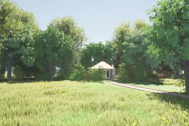 An artist's impression of the glamping site.