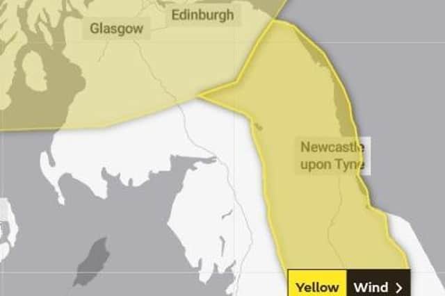 The region is set to be battered by high winds.