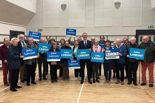 John Lamont with local Tory party members.