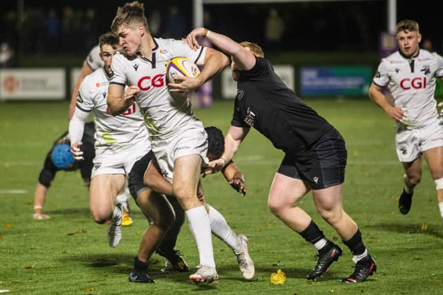 Jack Blain on the ball for Southern Knights against Newcastle Falcons (Photo: Bill McBurnie)