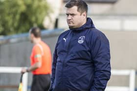 Then Vale of Leithen manager Michael Wilson watching his team being beaten 9-0 by fellow East of Scotland Football League premier division outfit Tynecastle in their South Challenge Cup second-round tie on Saturday (Photo: Bill McBurnie)