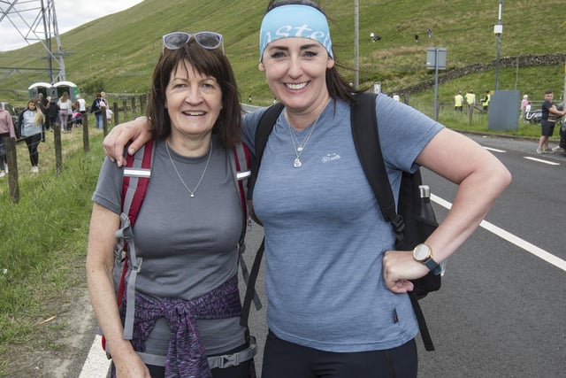 Jane and Nicky walked from Hawick to support the riders at Mosspaul