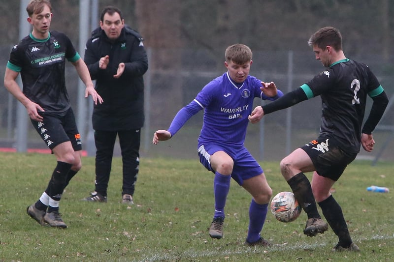 Hawick Waverley winning 3-2 at home to Greenlaw at Wilton Lodge Park on Saturday in the Border Amateur Football Association's A division (Photo: Steve Cox)