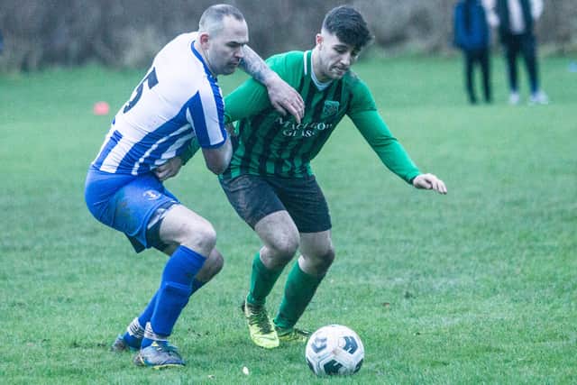 Stephen Reilly defending for Jed Legion against Hawick Legion at the weekend (Photo: Bill McBurnie)