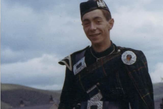 John Purves as a young piper.