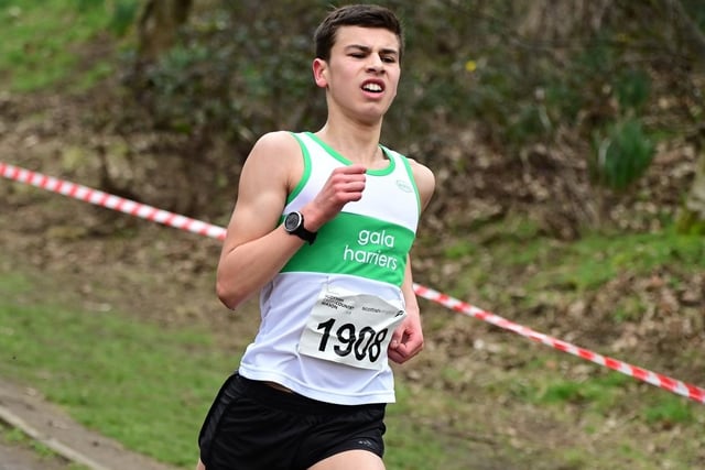 Gala Harrier Zico Field finished 51st in the under-17 boys' race at Falkirk in 24:13 (Pic: Neil Renton)